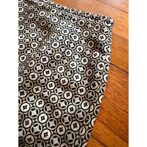 TALBOTS Navy/Yellow Silk Wool Midi Skirt sz 4